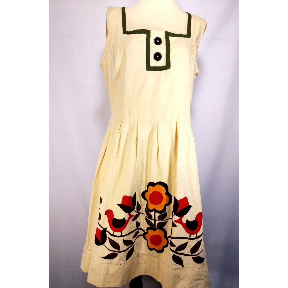 Knitted Dove twin birds sun dress NWT